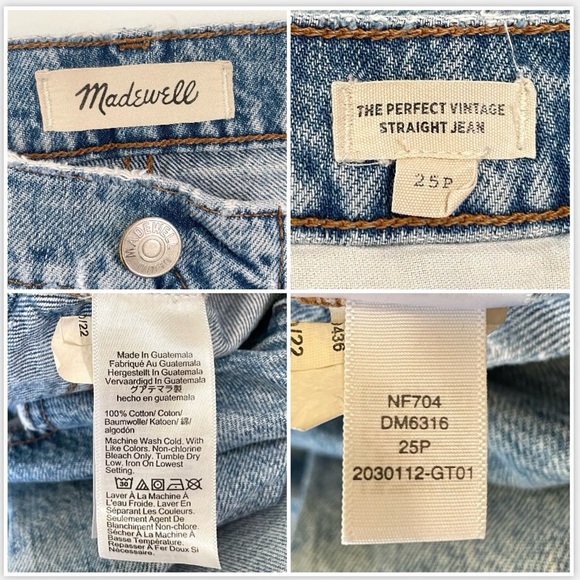 Madewell Petite Perfect Vintage Straight Jean High Waist Rigid Denim Seyland 25P - Picture 16 of 16